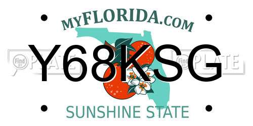 Y68KSG Florida License Plate