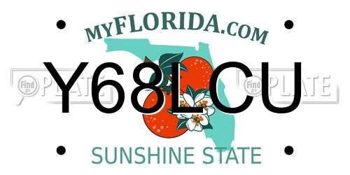 Y68LCU Florida License Plate