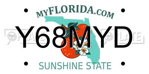 Y68MYD Florida License Plate