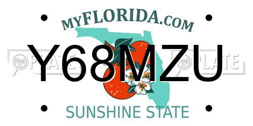 Y68MZU Florida License Plate