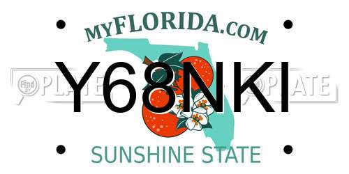 Y68NKI Florida License Plate