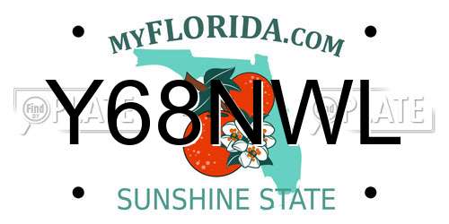 Y68NWL Florida License Plate