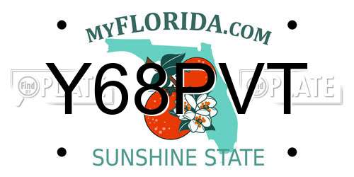 Y68PVT Florida License Plate