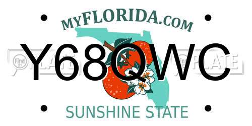 Y68QWC Florida License Plate