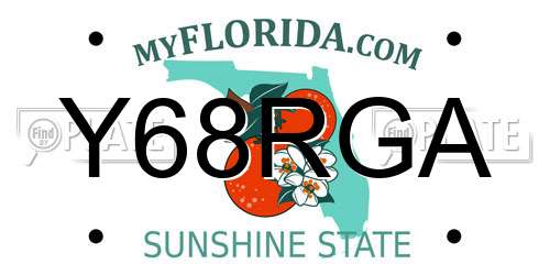 Y68RGA Florida License Plate