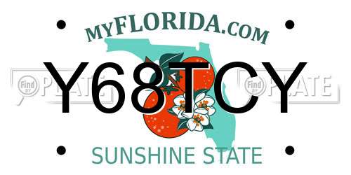 Y68TCY Florida License Plate