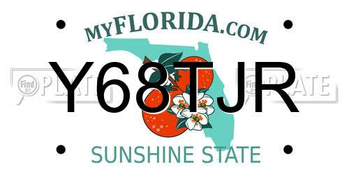 Y68TJR Florida License Plate
