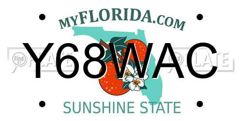 Y68WAC Florida License Plate