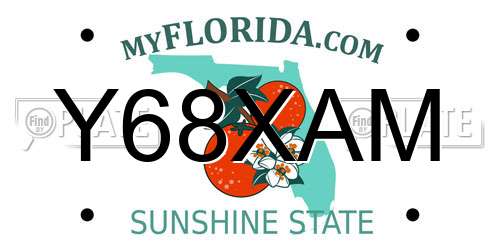 Y68XAM Florida License Plate