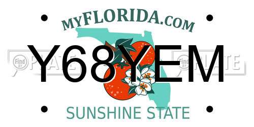 Y68YEM Florida License Plate