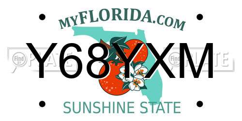Y68YXM Florida License Plate
