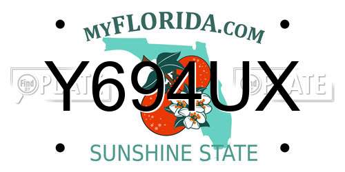Y694UX Florida License Plate