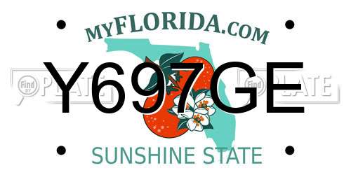 Y697GE Florida License Plate