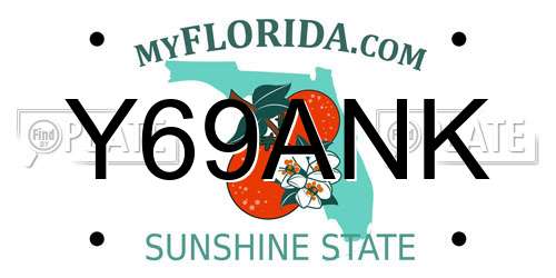 Y69ANK Florida License Plate