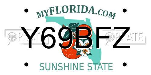 Y69BFZ Florida License Plate