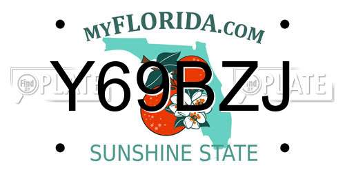 Y69BZJ Florida License Plate