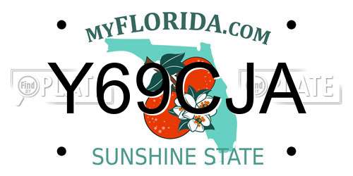 Y69CJA Florida License Plate