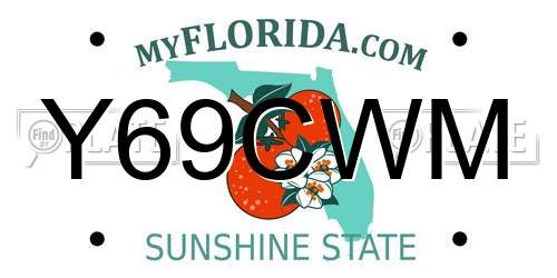 Y69CWM Florida License Plate