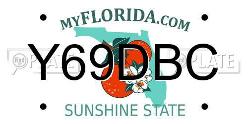 Y69DBC Florida License Plate