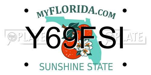 Y69FSI Florida License Plate