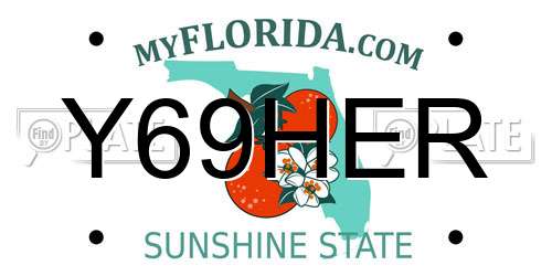 Y69HER Florida License Plate