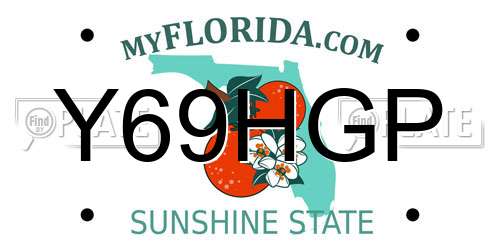 Y69HGP Florida License Plate