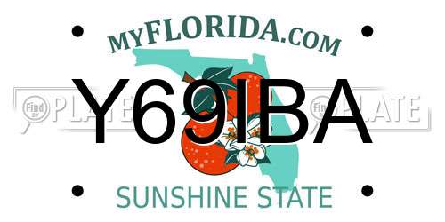 Y69IBA Florida License Plate
