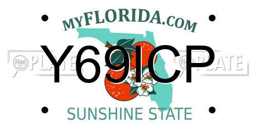 Y69ICP Florida License Plate
