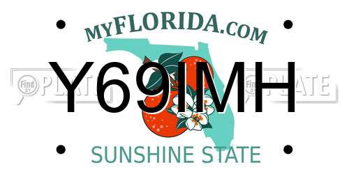 Y69IMH Florida License Plate