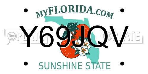 Y69JQV Florida License Plate