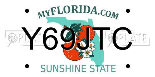 Y69JTC Florida License Plate
