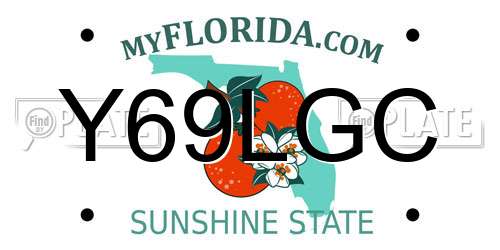Y69LGC Florida License Plate