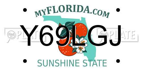 Y69LGJ Florida License Plate