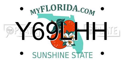 Y69LHH Florida License Plate