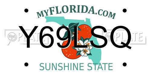 Y69LSQ Florida License Plate
