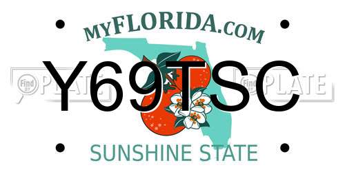 Y69TSC Florida License Plate