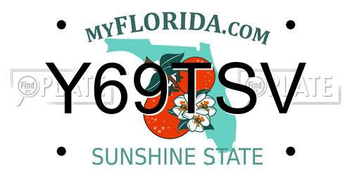 Y69TSV Florida License Plate