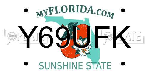 Y69UFK Florida License Plate