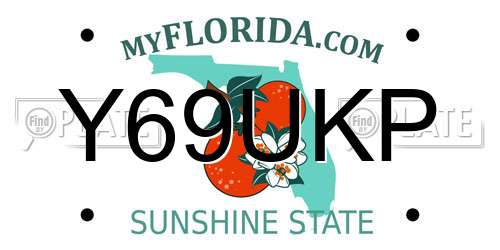 Y69UKP Florida License Plate