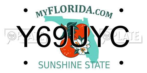 Y69UYC Florida License Plate