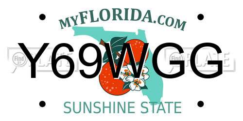 Y69WGG Florida License Plate