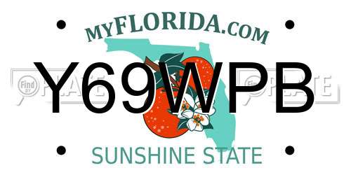 Y69WPB Florida License Plate