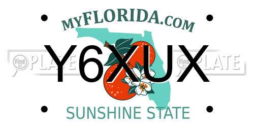 Y6XUX Florida License Plate
