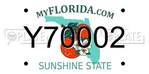 Y70002 Florida License Plate