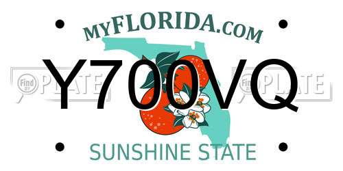 Y700VQ Florida License Plate