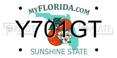 Y701GT Florida License Plate