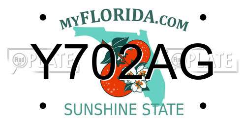 Y702AG Florida License Plate