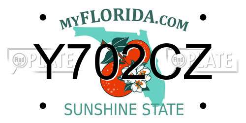 Y702CZ Florida License Plate