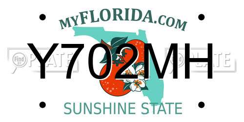 Y702MH Florida License Plate