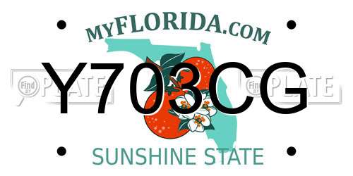 Y703CG Florida License Plate